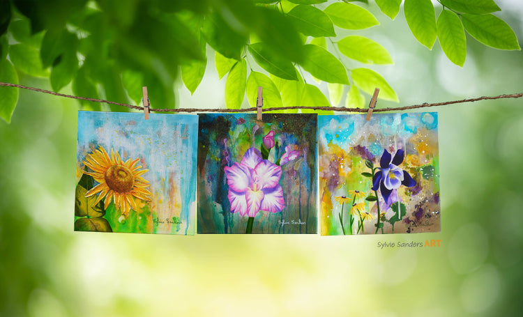 Abstract Floral Greeting Cards in packs of ten