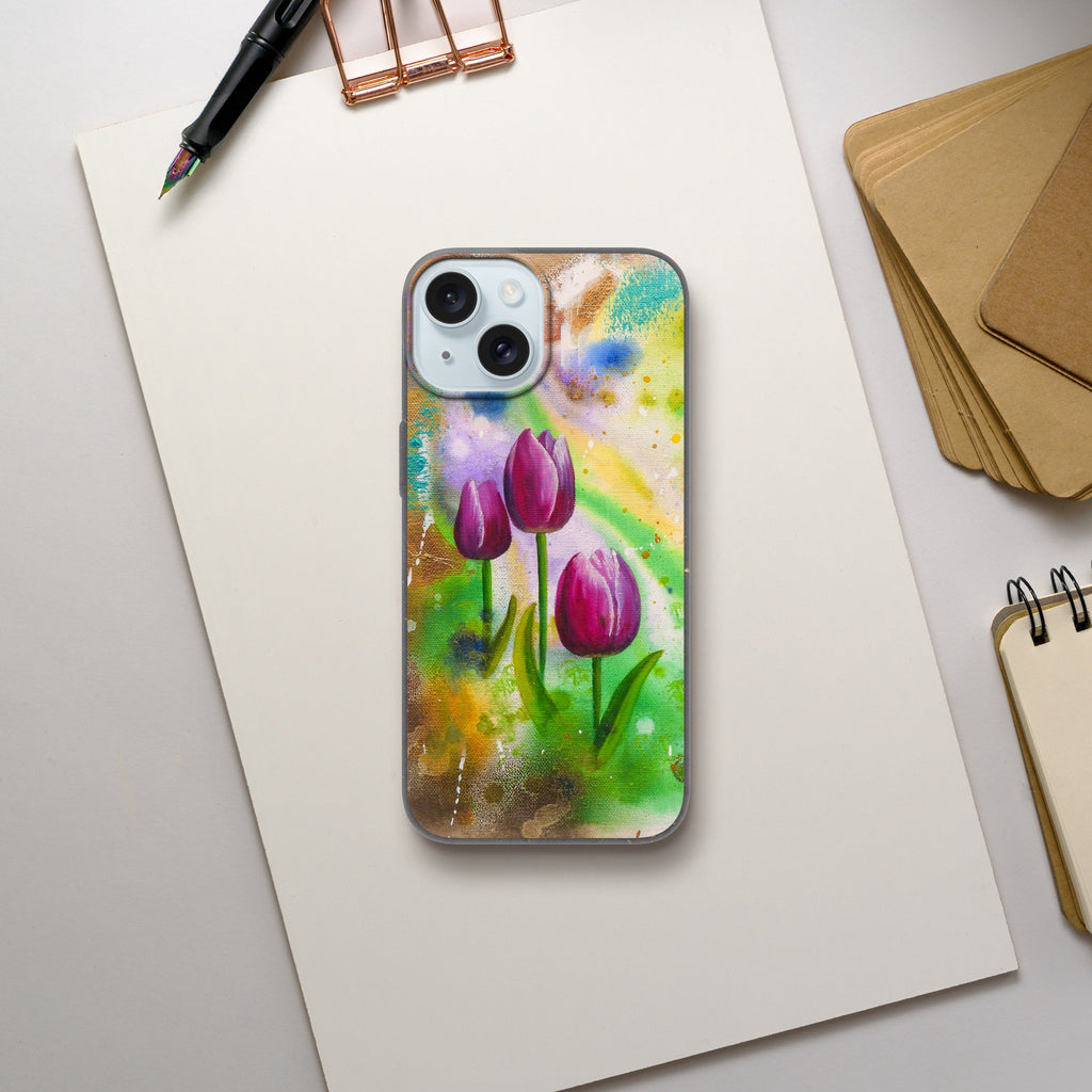 Abstract Floral Printed Biodegradable Mobile Phone Cases