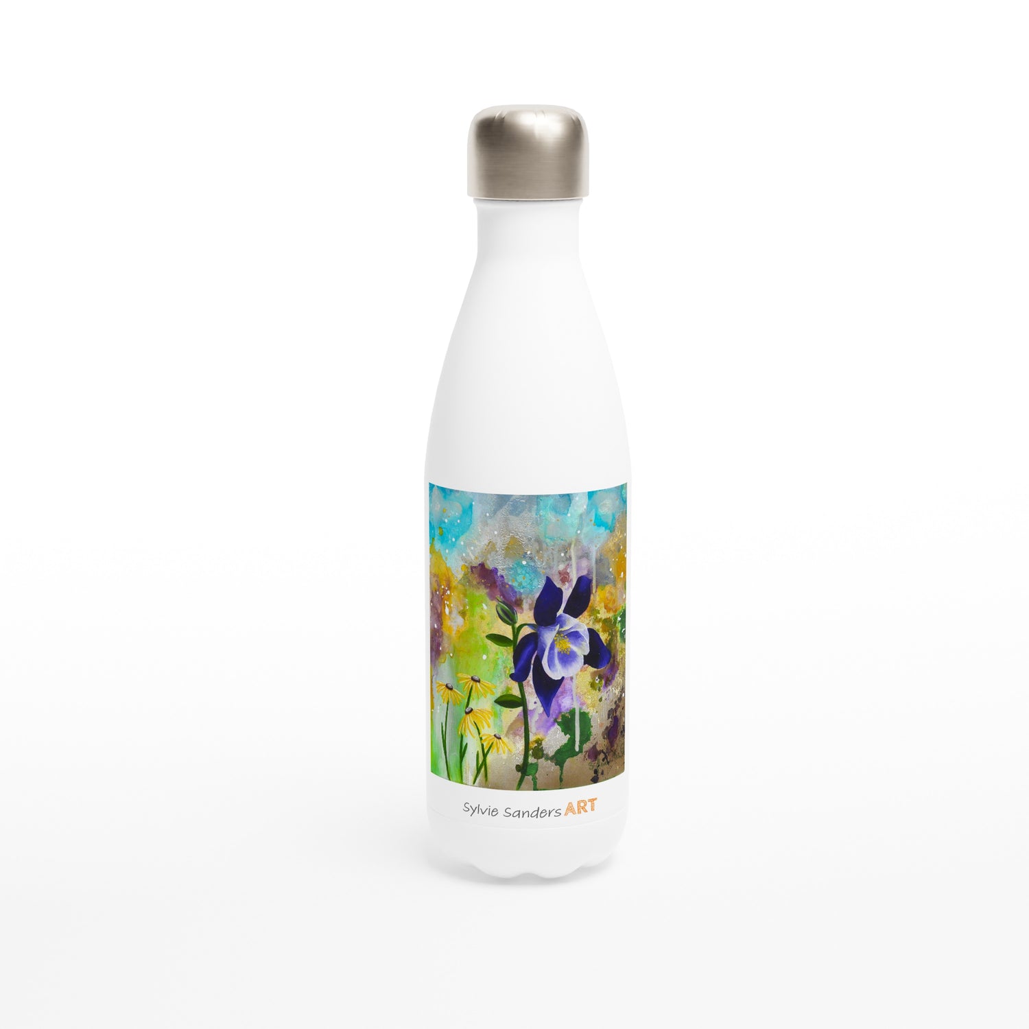 Abstract Floral Printed Stainless Steel Flasks