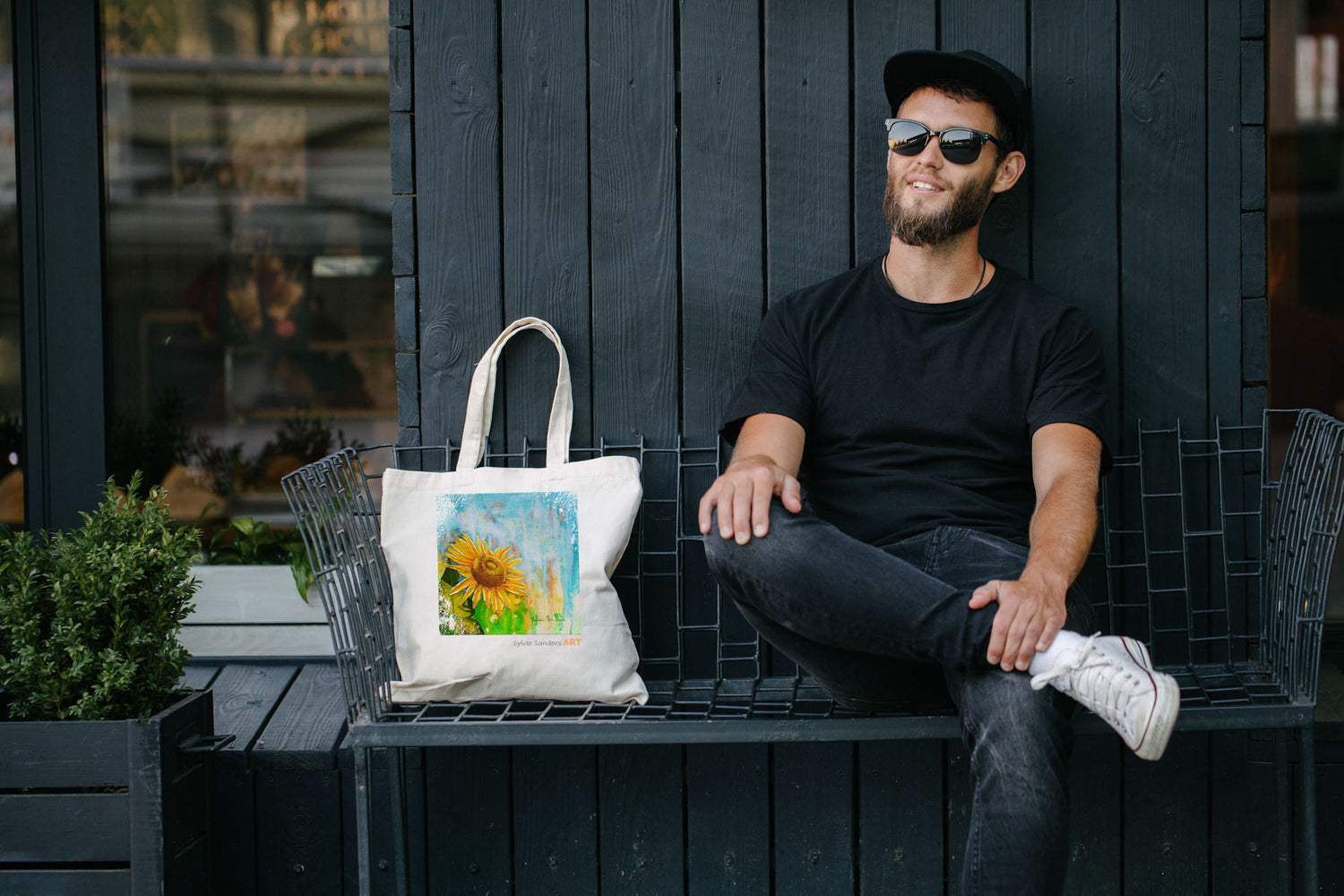 Eco-friendly Abstract Floral Printed Tote Bags