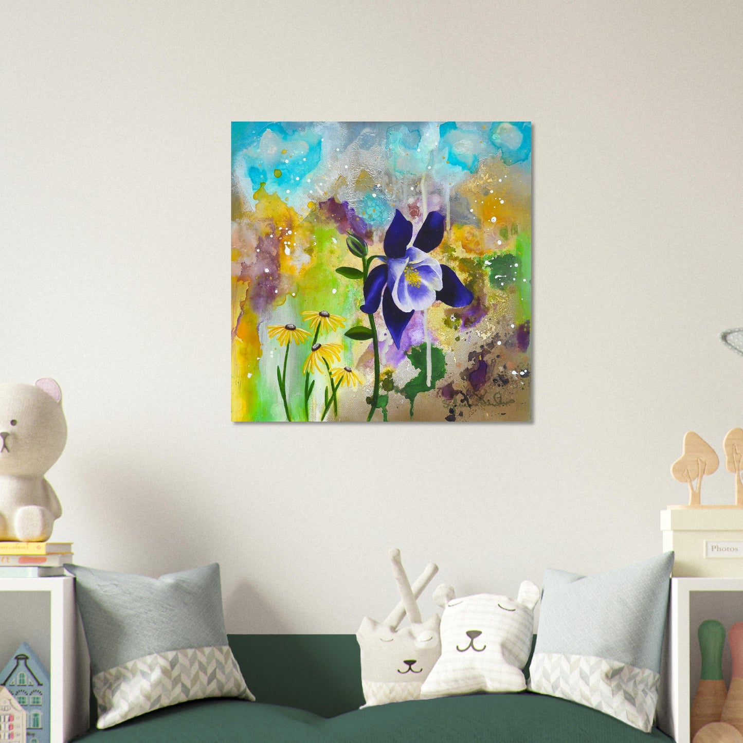 Hanging Columbine Aluminium Print