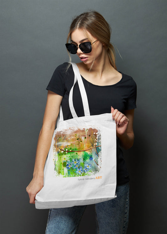 Pussy Willow Forget Me Not - Tote Bag