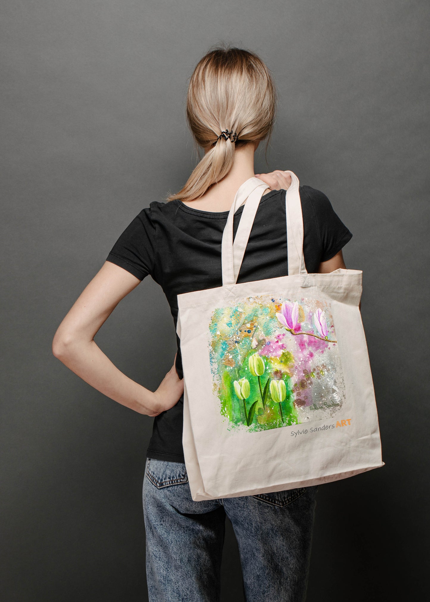 Spring Green Tulips - Tote Bag