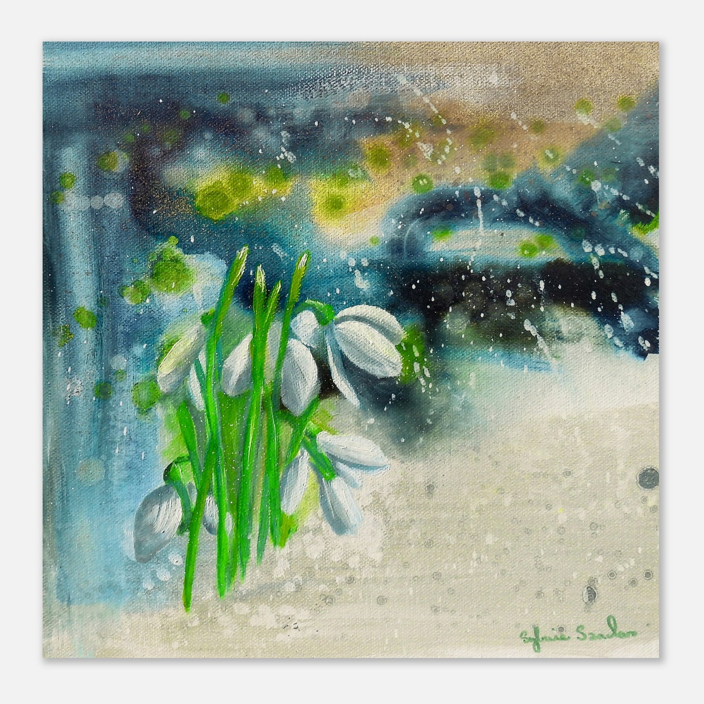 a1bc6245-0bb1-4ce7-8b88-d5e27ea977b7 Snowdrops Aluminium Print Front View Two