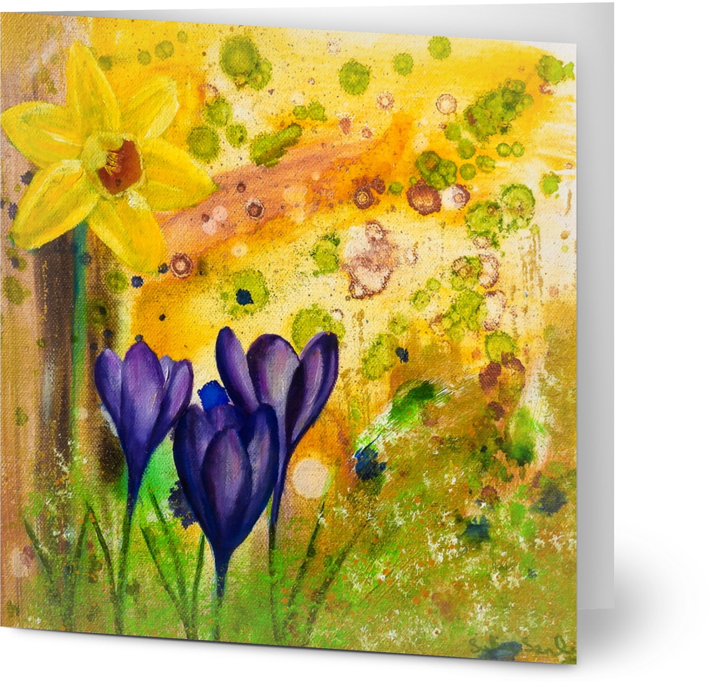 Spring Flowers - Single Greeting Card