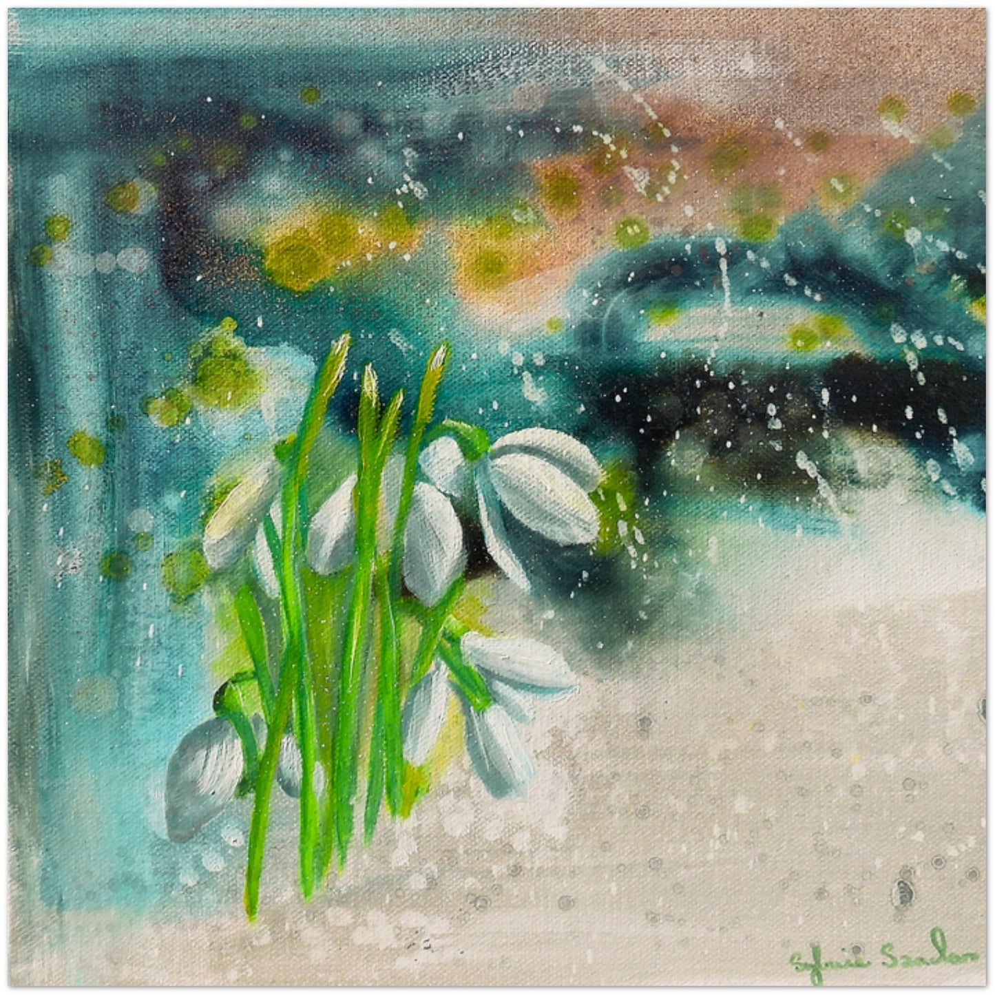 Snowdrops Greeting Card Front on