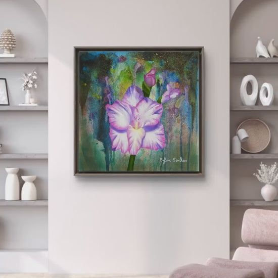 Gladioli Symphony Abstract Floral Mixed Media Painting