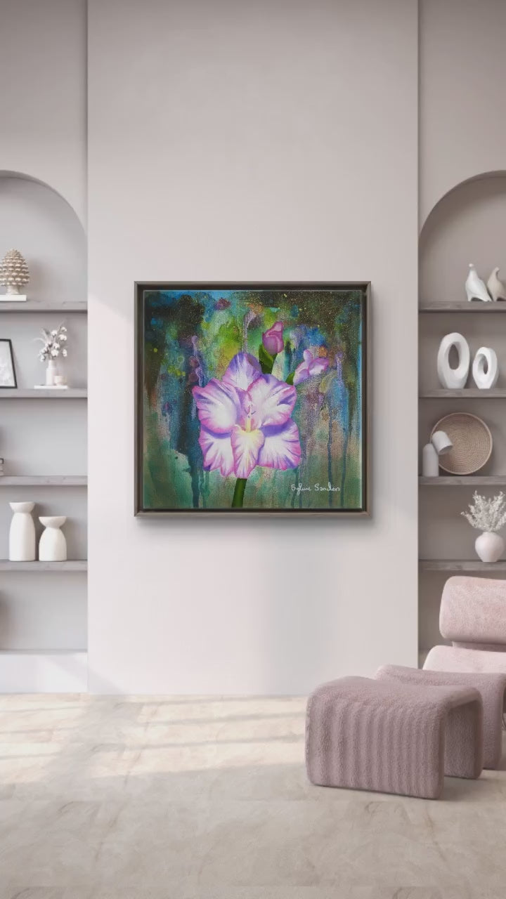 Gladioli Symphony Abstract Floral Mixed Media Painting