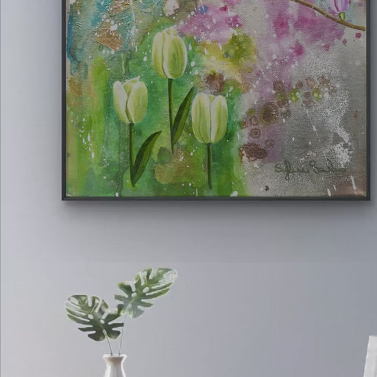 Spring Green Tulips Painting Video